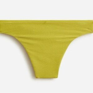 NWT J. Crew Ribbed High Rise Cheeky Bikini Bottom Chartreuse Green Sz XXS